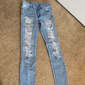 American Eagle Distressed Super Stretch Jeggings
